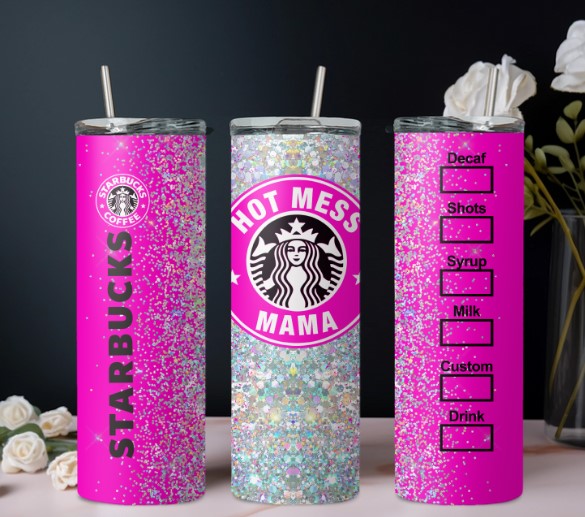 Hot mess mama glitter